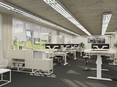 Büroplanung für modernen Open Space mit Desk Sharing