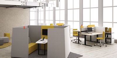 Büromöbel Büroeinrichtung - Akustik Trennwand & Lounge