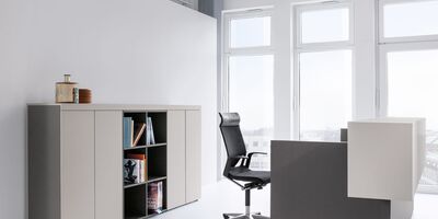 Büroschrank für Empang im Büro mit Theke
