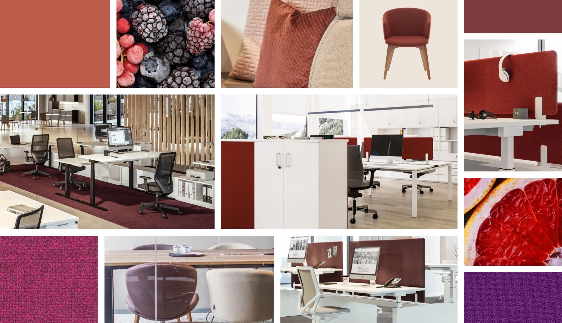 Aktivierende Farbakzente - Farbkonzept Bürokonzepte